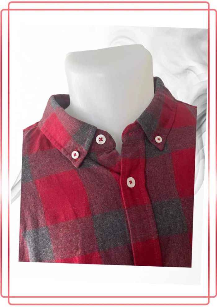 Chemise à carreaux rouge et grise – Mustang – XL - photo numéro 3