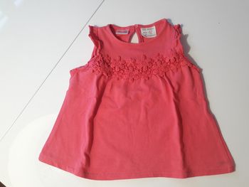 Blouse rose sans manches fille 9 mois zara