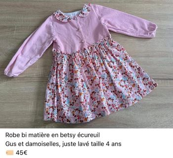 Robe en liberty betsy écureuil 4 ans 
