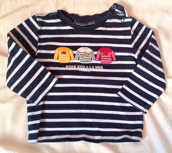 T-shirt épais garçon manches longues 18 mois