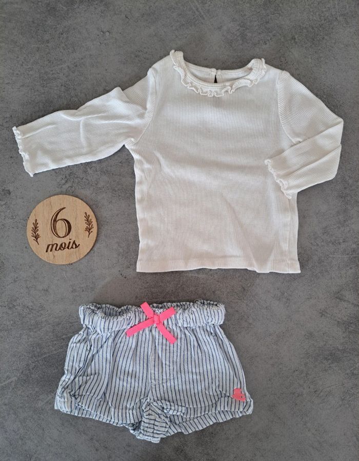 Ensemble été bébé fille taille 6 mois 🌸