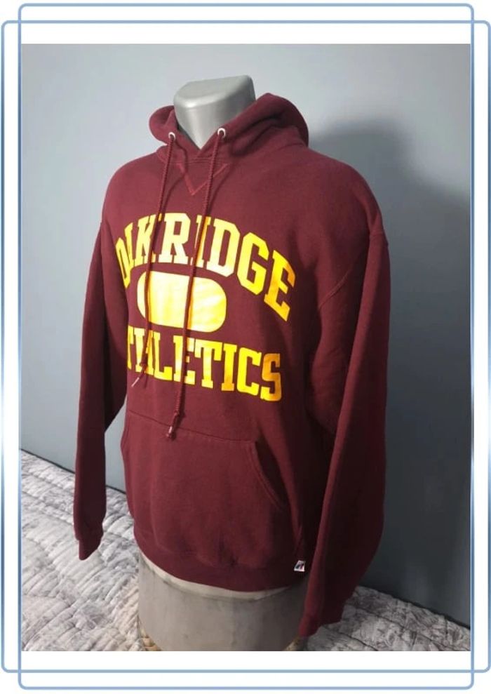 sweat a capuche / Hoodie russell athletic - taille L - homme - bordeaux floqué (320) - photo numéro 4