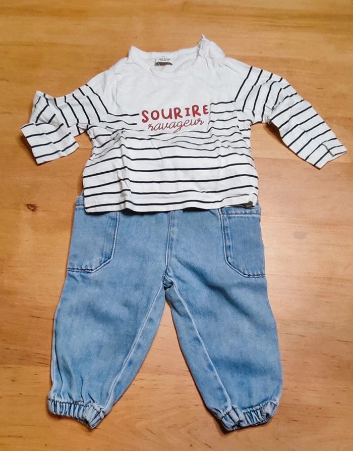 Ensemble jeans et t-shirt manches longues