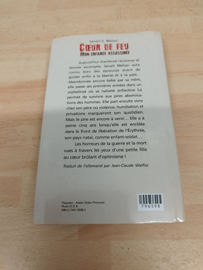 CŒUR DE FEU
MON ENFANCE ASSASSINÉE
récit - photo numéro 2
