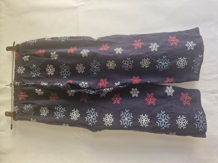 Pyjama 2 pièces mixte 4 ans Tissaia Bleu marine bleu clair Ours avec bonnet flocons de neige - photo numéro 6