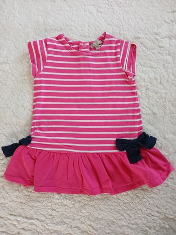 Tunique rayé fille rose taille 12 mois