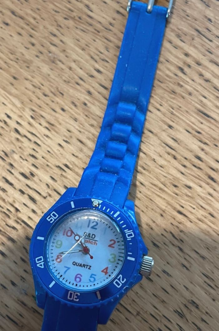 Montre bleue S&D Watch aiguilles enfant - photo numéro 3