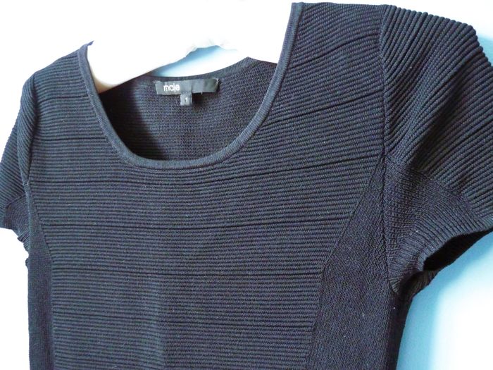Robe Femme Maje 36 S petite robe noire zippée TBE manches courtes - photo numéro 2