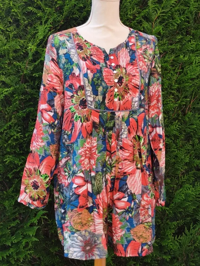💋 robe courte ou tunique fleurie 🌺