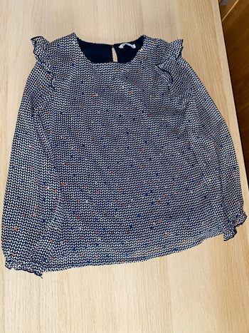 Blouse légère fille 8 ans gemo bleue paillette pailletée