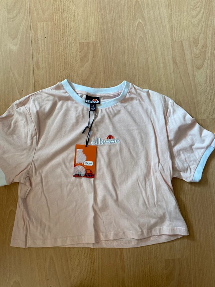 T-shirt crop ellesse rose pâle S