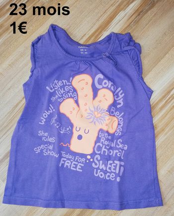 T Shirt manches courtes Tex Baby violet 23 mois
