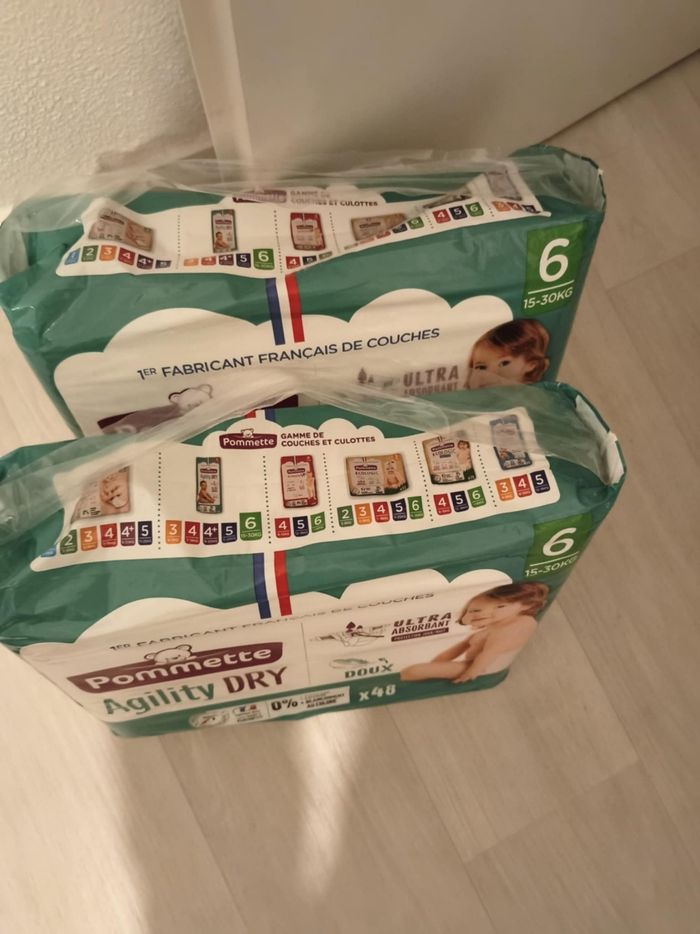 Lot 2 paquets de couche taille 6 pommette