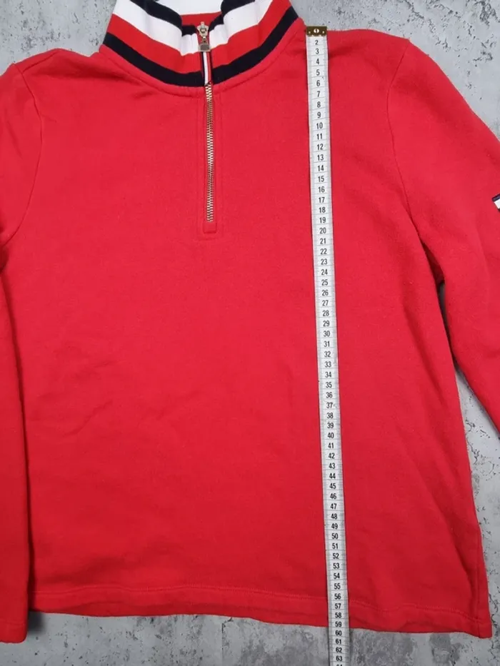 Sweat 1/4 zip Tommy Hilfiger rouge, M Femmes (mesures en photos) - photo numéro 9