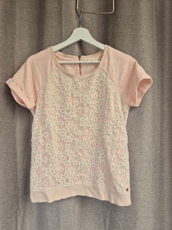 T-shirt rose à dentelle fleurie Teddy Smith Taille 2 (38-M)