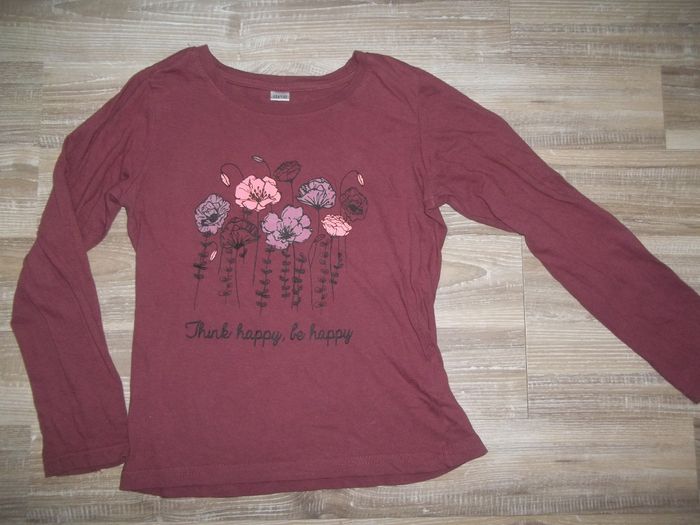 T-shirt ml prune fleurs Zeeman 134/140 (TS1)