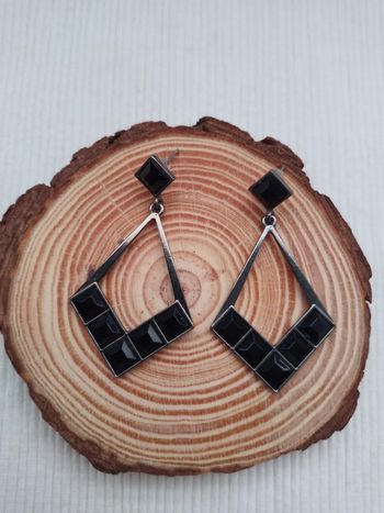 Boucles d'oreilles losange noir