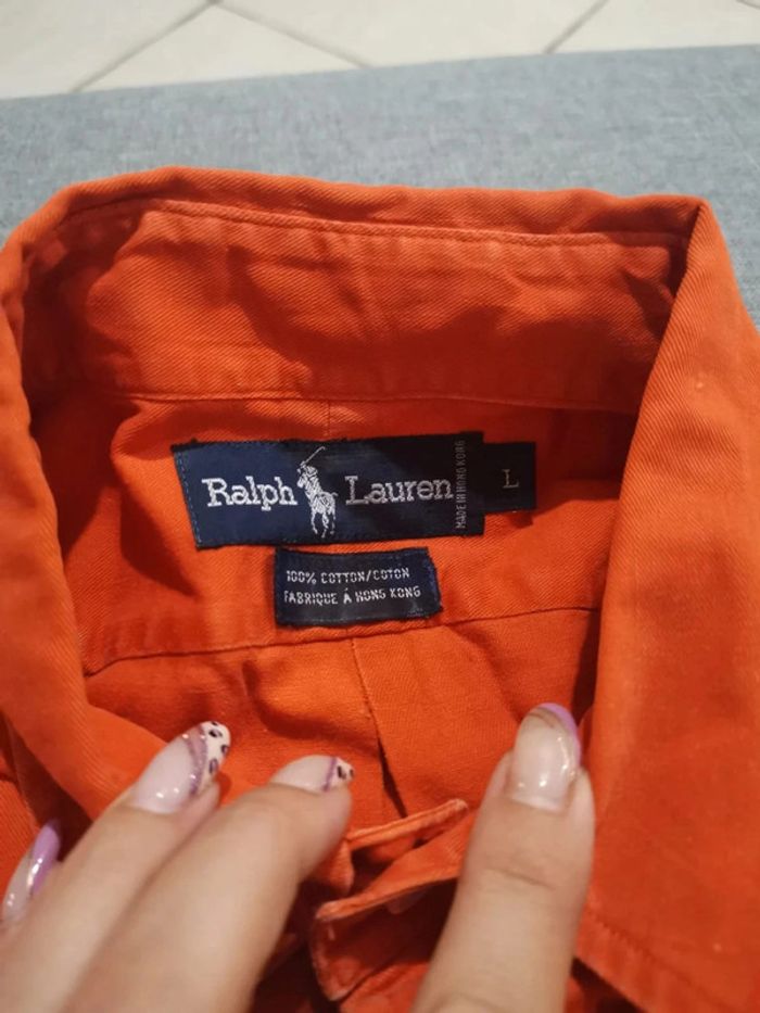C60 chemise orange Ralph Lauren L - photo numéro 6