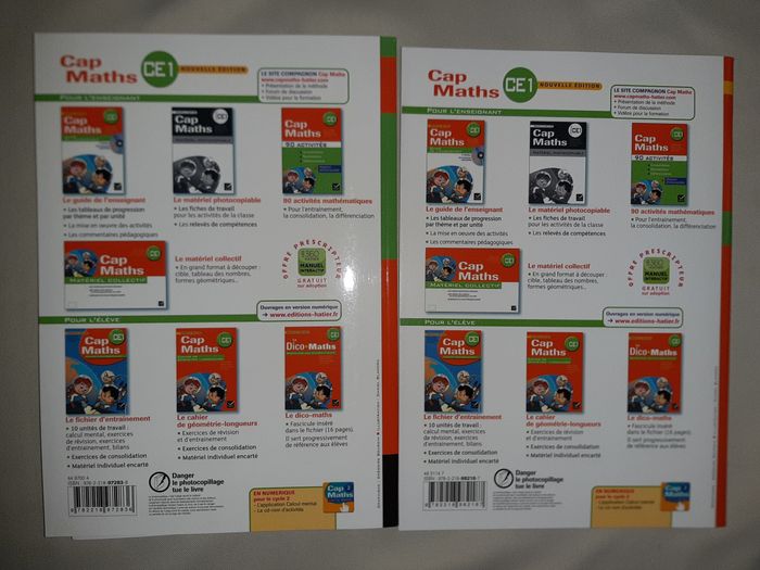 Cap Maths : CE1 - fichier d'entraînement + cahier de géométrie / longueurs - Hatier - photo numéro 2