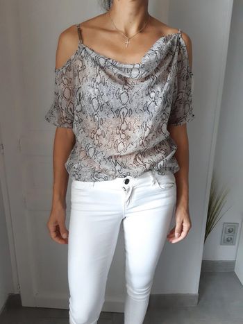 Blouse motif serpent No excuse