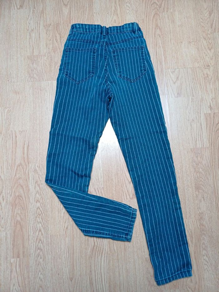 Pantalon style jean bleu rayé - photo numéro 5