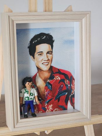 Cadre custom playmobil figurine elvis presley