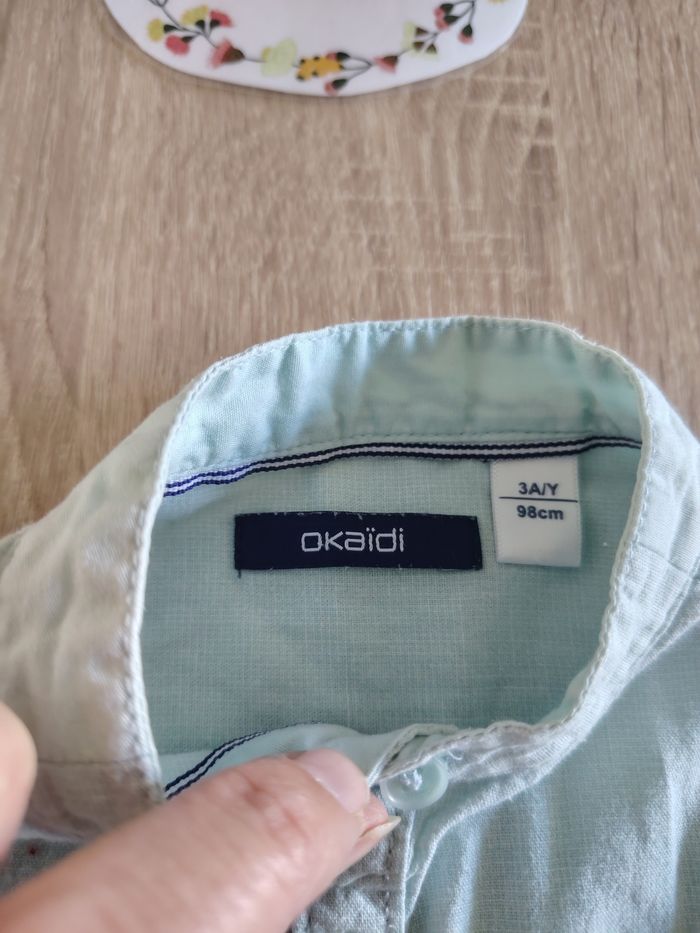 Chemise vert d'eau 3 ans okaidi - photo numéro 4