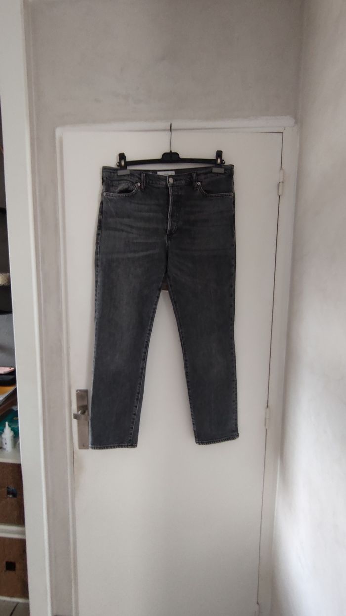 Pantalon femme jeans marque MNG taille 42 couleur noir - photo numéro 2