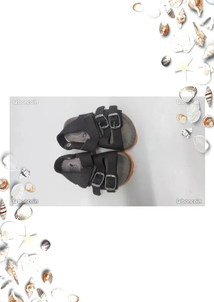 Sandalettes Gémo grise et semelle orange taille 18