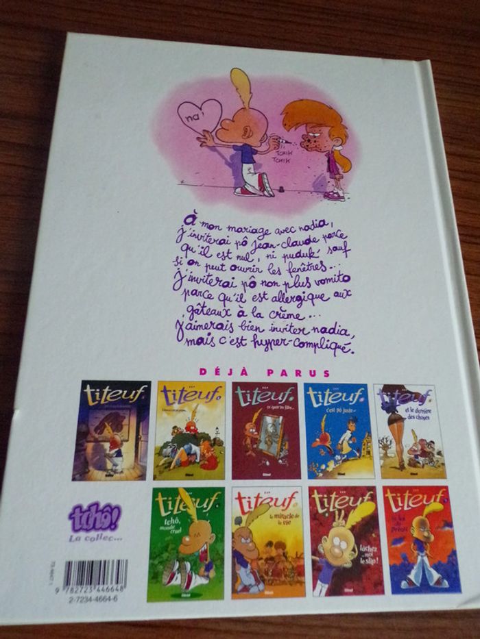 Livre Titeuf 10 nadia se marie Glénat - photo numéro 3