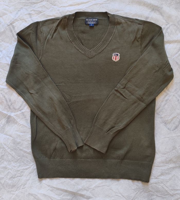Pull col V léger Ralph Lauren taille s kaki