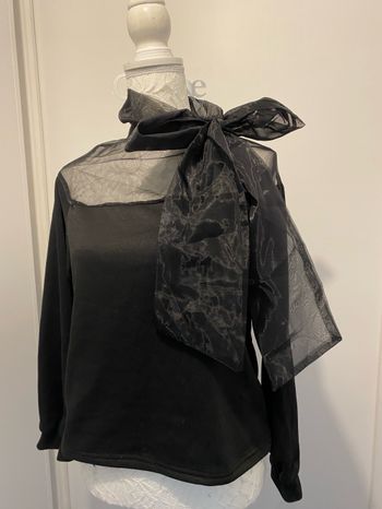 Pull col transparent noeud papillon 36