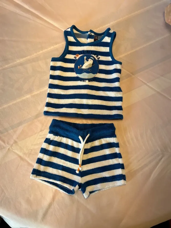 Ensemble bébé garçon en éponge Sergent major - 6 mois