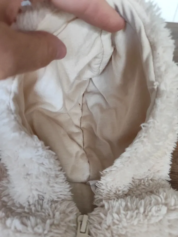 Manteau/Gilet moumoute blanc mixte 3 mois - photo numéro 3
