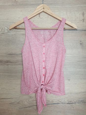 Top bretelles rose noeud atmosphere