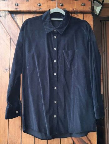 Chemise noire en velours S/36