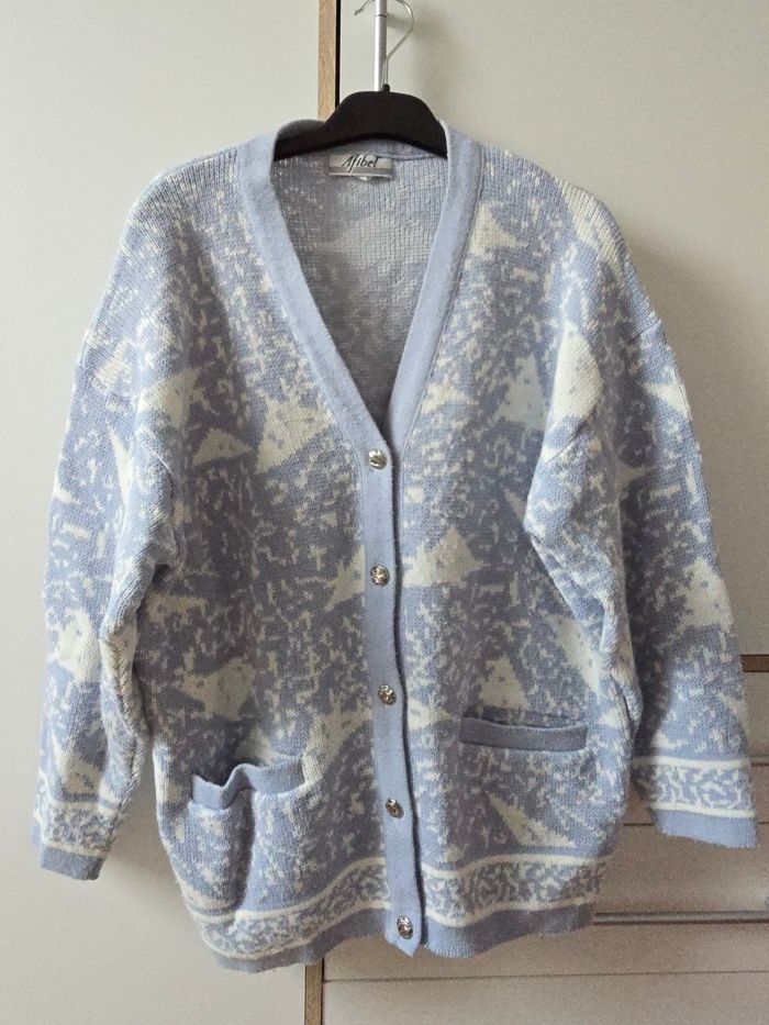 Cardigan bleu clair vintage