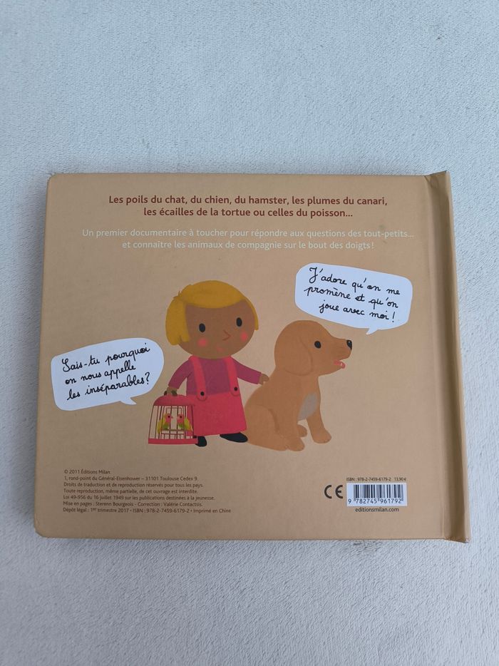 Livre Mes animaux familiers à toucher Milan - photo numéro 3