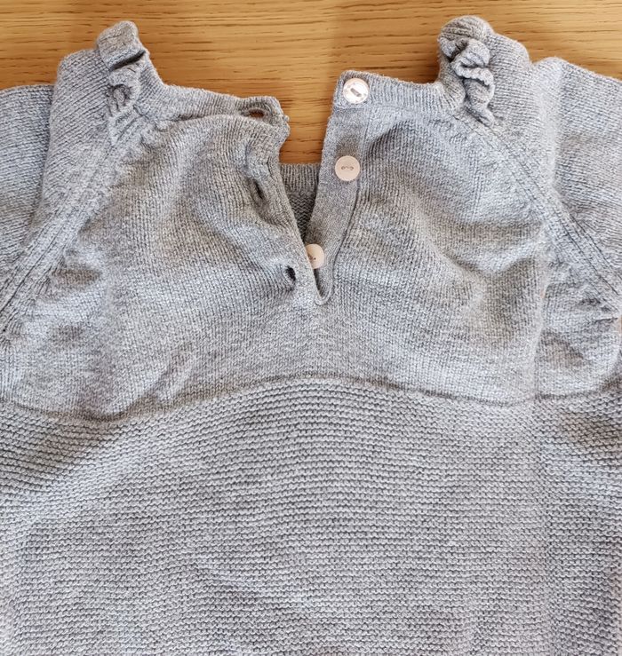 Pull Sergent Major coton motif chat gris 24 mois 86 cm fille - photo numéro 7