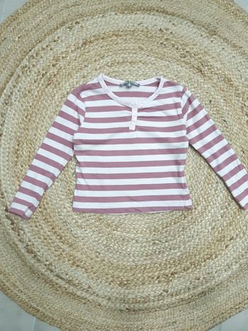 Haut manches longues rayé Vynil Fraise 4 ans