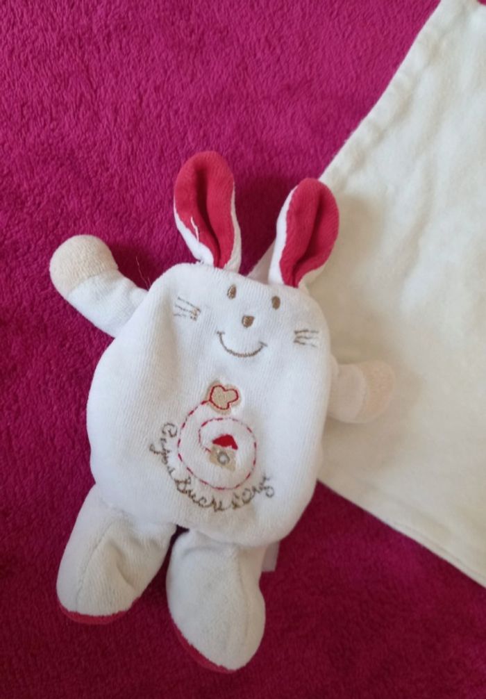Doudou mouchoir lapin blanc -  Sucre d Orge - photo numéro 2