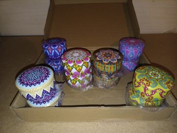 Lot de 12 petits pots en métal