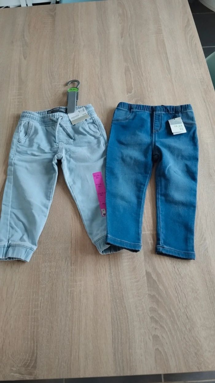 Lot 2 jeans sans boutons