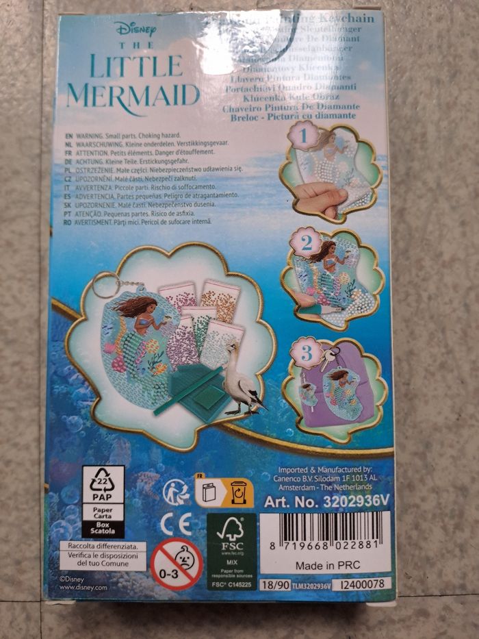 Porte clés peinture de diamant Little mermaid / " DISNEY " / NEUF - photo numéro 2
