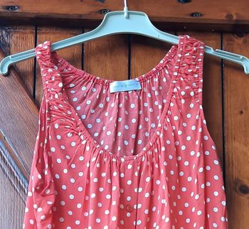 Top orange à pois blancs, Cache-Cache,taille S/36