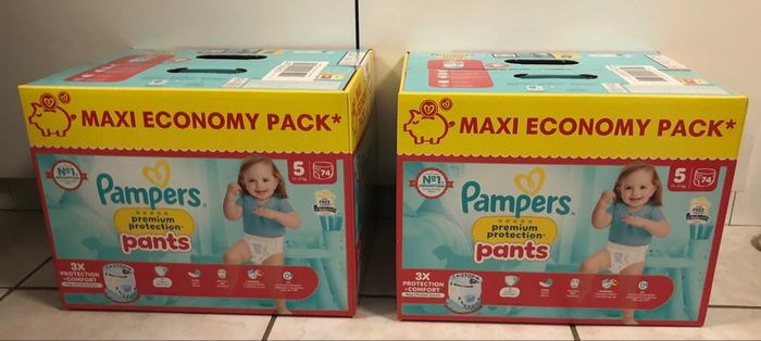 Lot de 148 couches culottes Pampers premium protection pants taille 5 neufs ds emballage