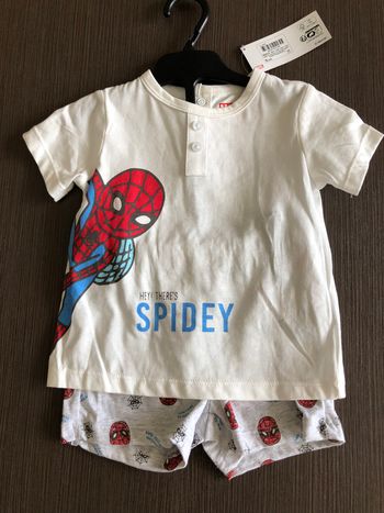 ensemble tee shirt short garcon en coton spiderman 71 cm 9 mois