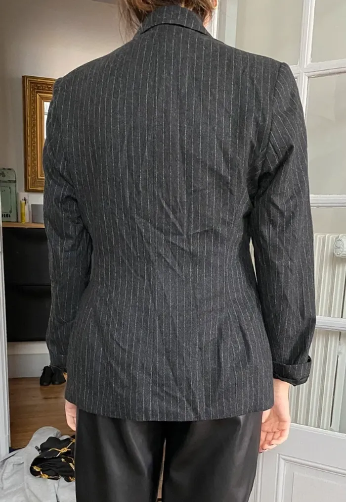 Veste tailleur vintage à rayures Elle - photo numéro 2
