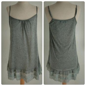 Tunique grise à bretelles réglables et bas dentelle Why Not taille unique/38