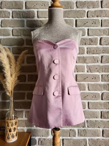 Magnifique bustier boutonné rose satiné Zara - Parfait état